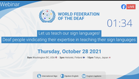 Webinar: Let us teach our sign languages! Deaf people vindicating their expertise in teaching their sign languages